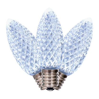 Vickerman C9 LED Cool White Faceted Replacement Bulb, - 50 Pack