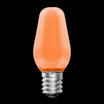 Luxrite LED C7 Small Light Bulb, E12 Candelabra Base, 0.5W, Orange Finish (LR21756)