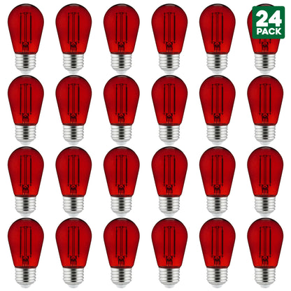 Sunlite LED Transparent Red Colored S14 Medium Base (E26) Bulb - Parties, Decorative, and Holiday 15,000 Hours Average Life