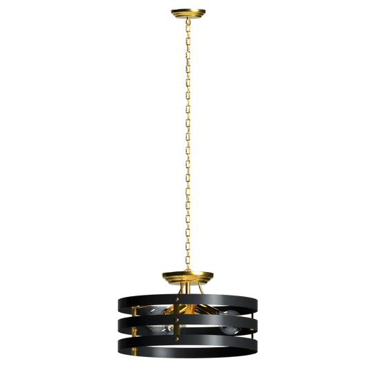 Banda Three Light Farmhouse Round Cage Pendant Fixture