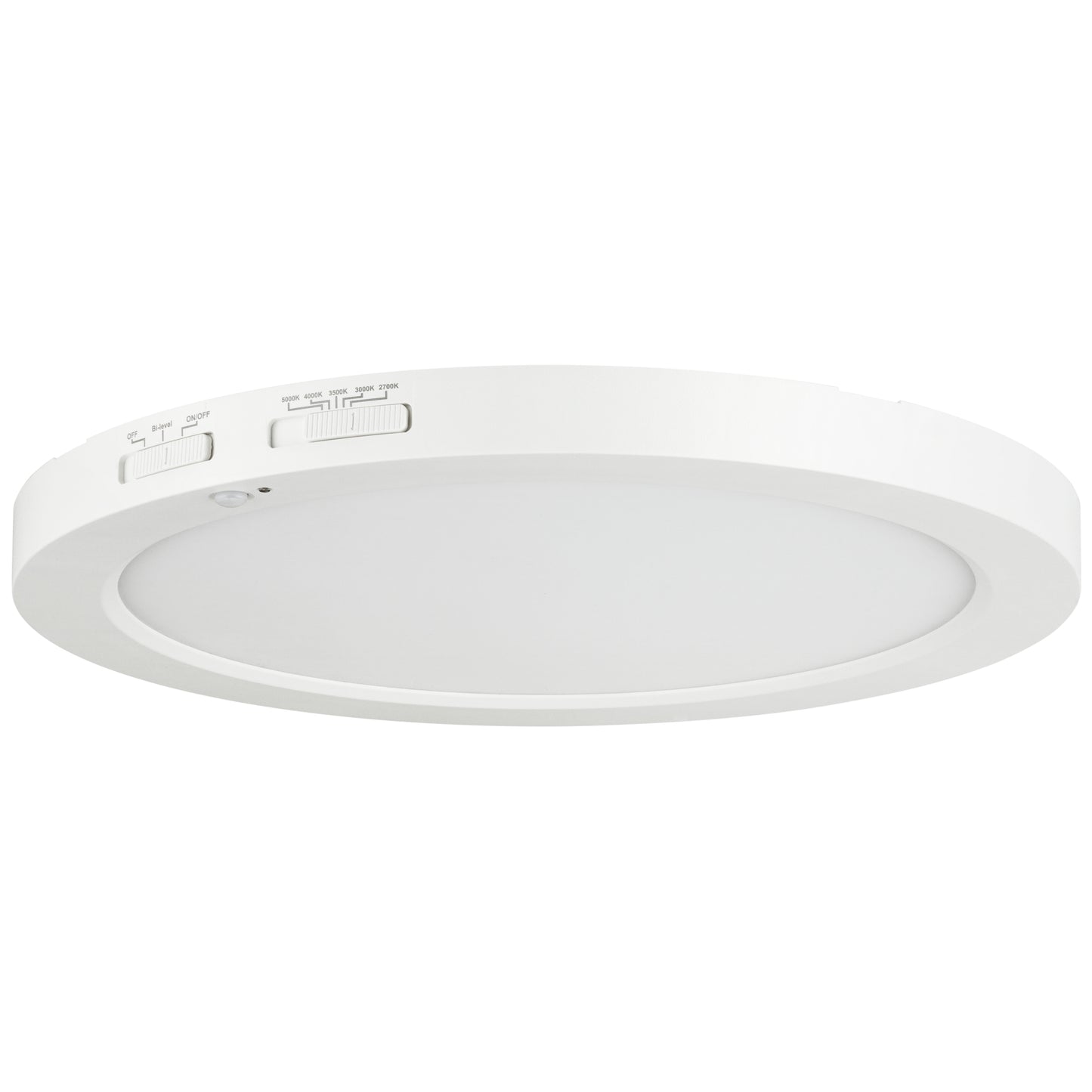 Sunlite 81329 12-Inch Round Mini Panel Motion Sensor Fixture, 18 Watts, 1400 Lumens, Color Tunable 27K/30K/35K/40K/50K, 90 CRI, Dimmable, ETL Listed, White, for Entryways, Hallways & Residential Use