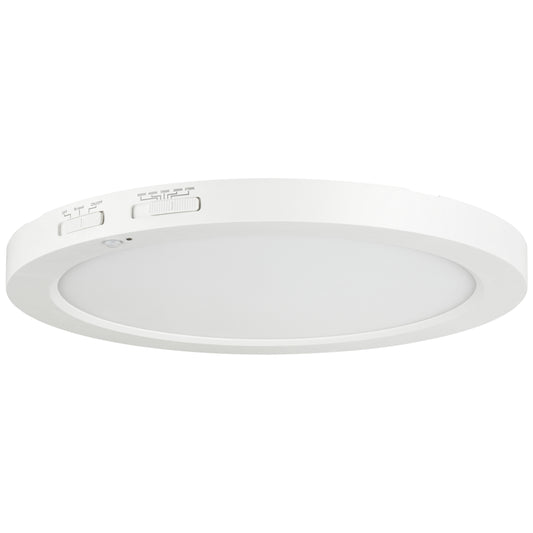 Sunlite 81329 12-Inch Round Mini Panel Motion Sensor Fixture, 18 Watts, 1400 Lumens, Color Tunable 27K/30K/35K/40K/50K, 90 CRI, Dimmable, ETL Listed, White, for Entryways, Hallways & Residential Use