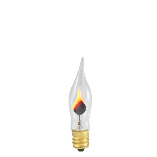 Bulbrite F3CFC/15 3 Watt Incandescent CA5 Flame Tip Chandelier Bulb, Candelabra Base, Flicker