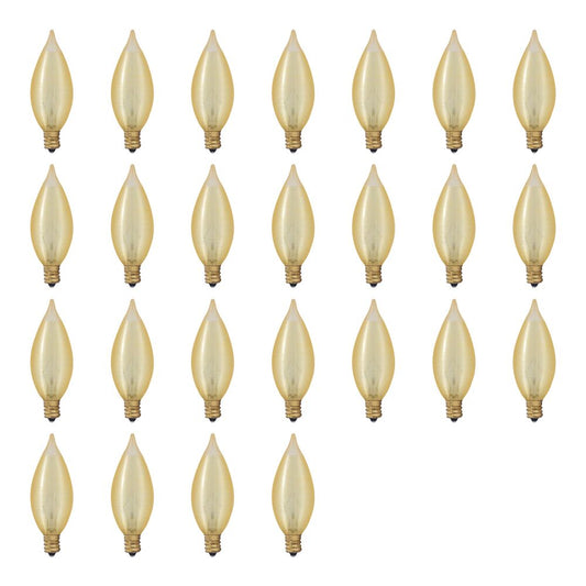 Bulbrite Pack of (25) 40 Watt Dimmable Amber C11 Spunlite Incandescent Light Bulbs with Candelabra (E12) Base