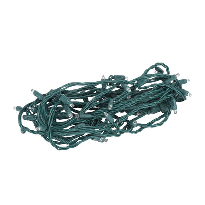 Vickerman 50 Warm White Coaxial Non-Rectified LED Light Strand, Green Wire.- 2 Pack