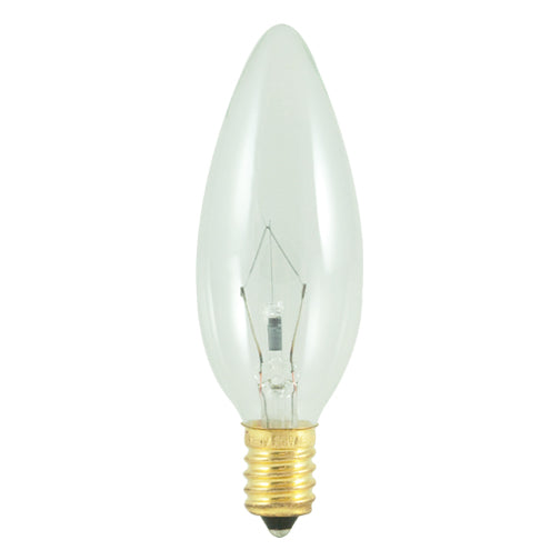 Bulbrite 40CTC/E14 40 Watt Incandescent B10 Torpedo Chandelier Bulb, European Base, Clear