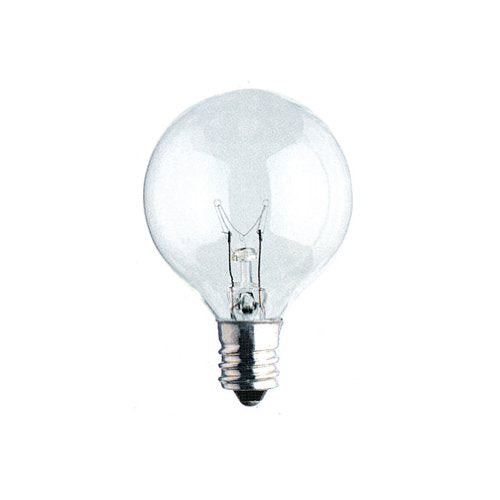 Bulbrite KR15G16CL-10PK 15 Watt Krypton Krystal Touch G16.5 Globe, Candelabra Base, Clear, 10-Pack