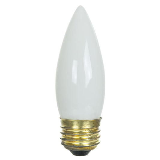 Sunlite 60 Watt Torpedo Tip Chandelier , Medium Base, White