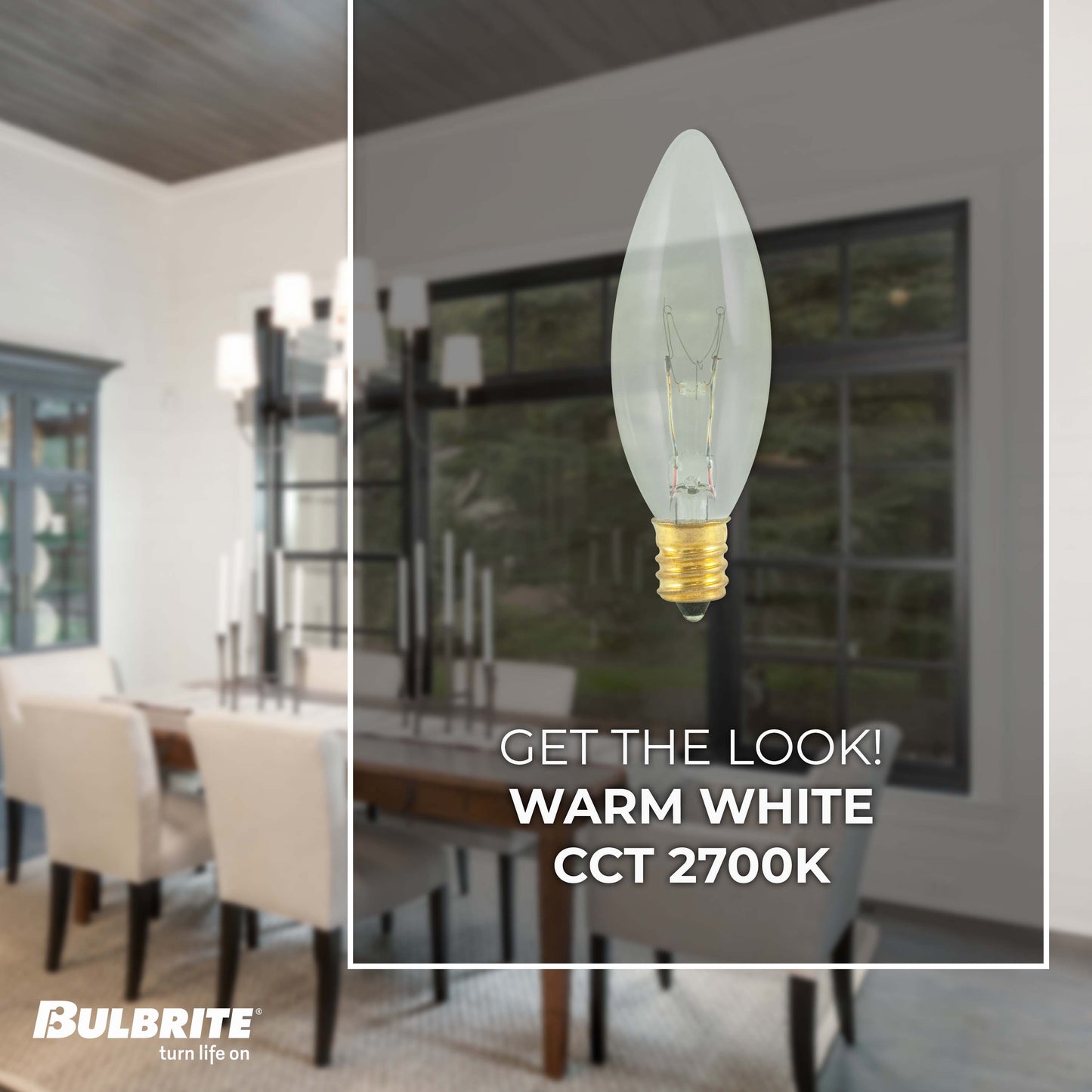 Bulbrite Torpedo 25mm, 15 Watt Dimmable B8 Incandescent Light Bulbs with E12 Candelabra Base, Clear, Pack of 50