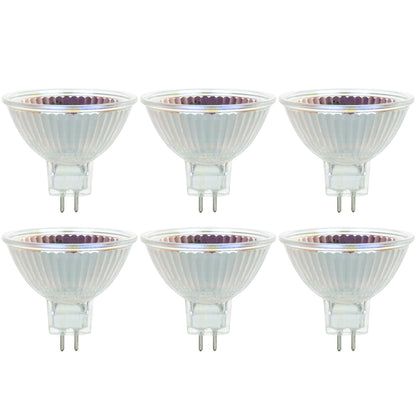 Sunlite Series 35MR16/FL/12V/6PK Halogen 35W 12V MR16 Flood Light Bulbs, 3200K Bright White, GU5.3 Base, 6 Pack