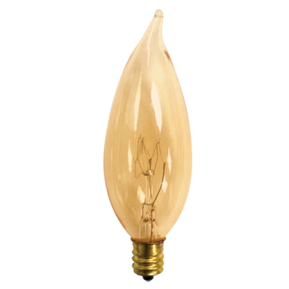 Bulbrite 15CFA/32/3 15 Watt Incandescent CA10 Chandelier Bulb, Candelabra Base, Antique Finish