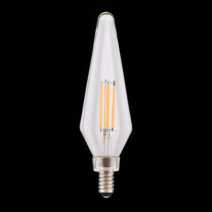 Luxrite LED HX10.5 Crystal Filament Chandelier Light Bulb, E12 Candelabra Base, 4.5W, 4000K - Cool White, 500 Lumens, 80 CRI, Clear Finish, Dimmable, Pack of 5 (LR21672)