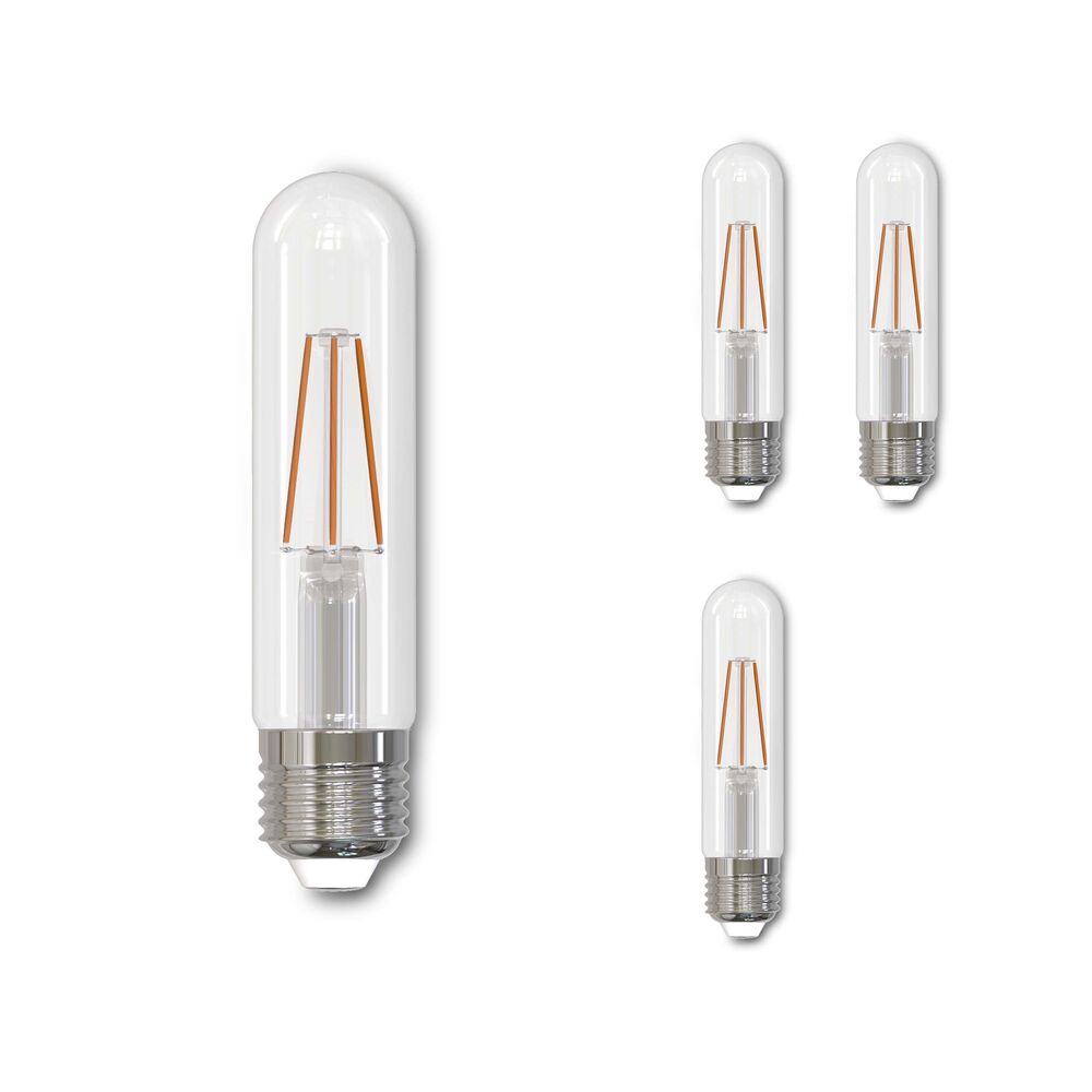 Bulbrite LED T9 Basic Filament Light Bulb, Dimmable E26 Medium Base, Clear Finish, 2700K 5 Watt, 8-Pack