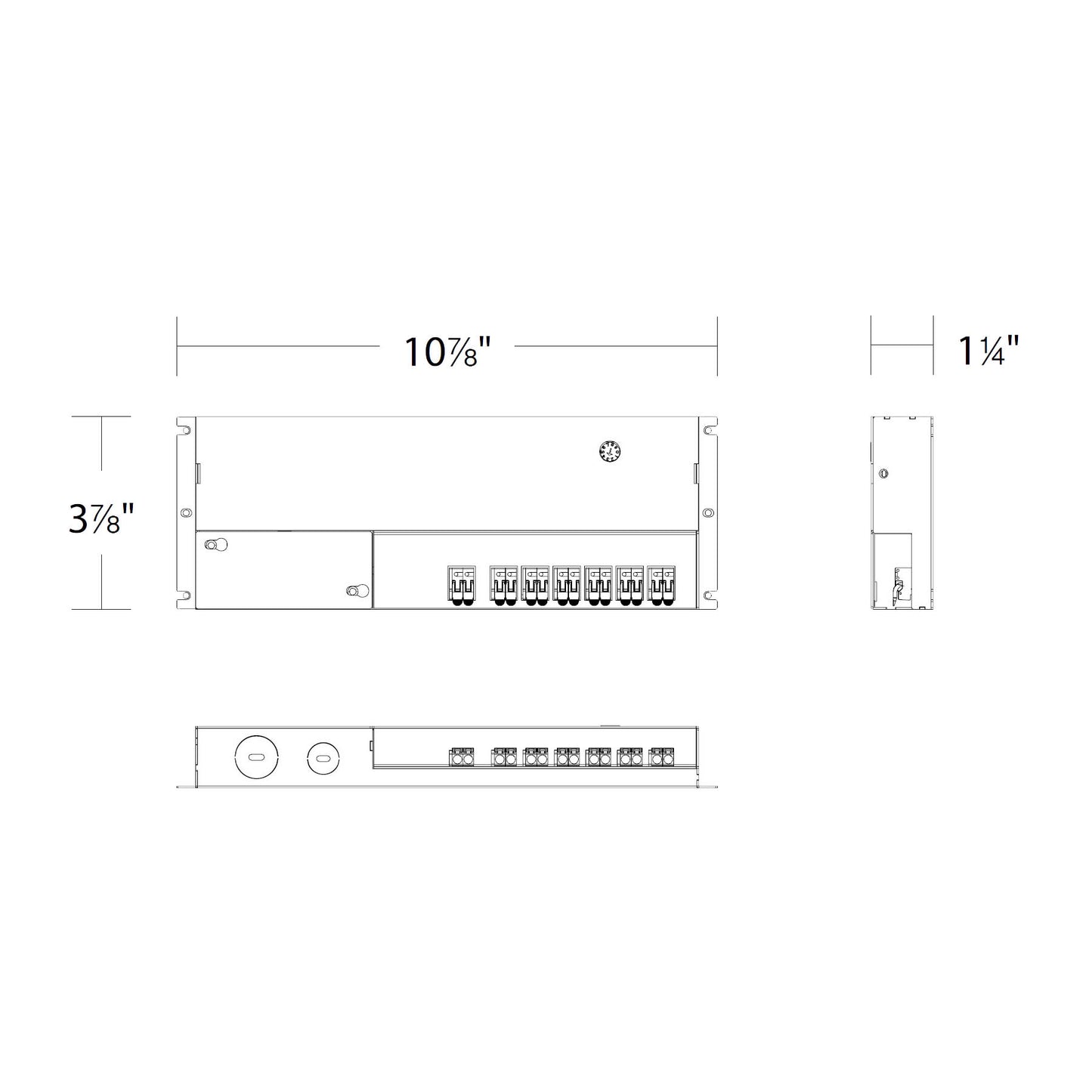 REMOTE DIMMABLE ENCLOSED POWER SUPPLY 6x  600mA 2-21VDC 75.6W