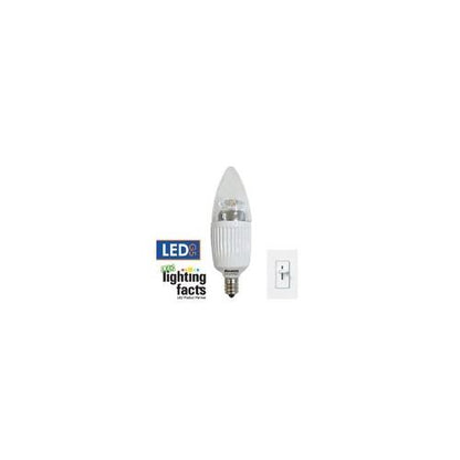 Bulbrite LED5CTC/30K/D 5 Watt Dimmable LED Chandelier Bulbs, Candelabra (E12) Base, Soft White