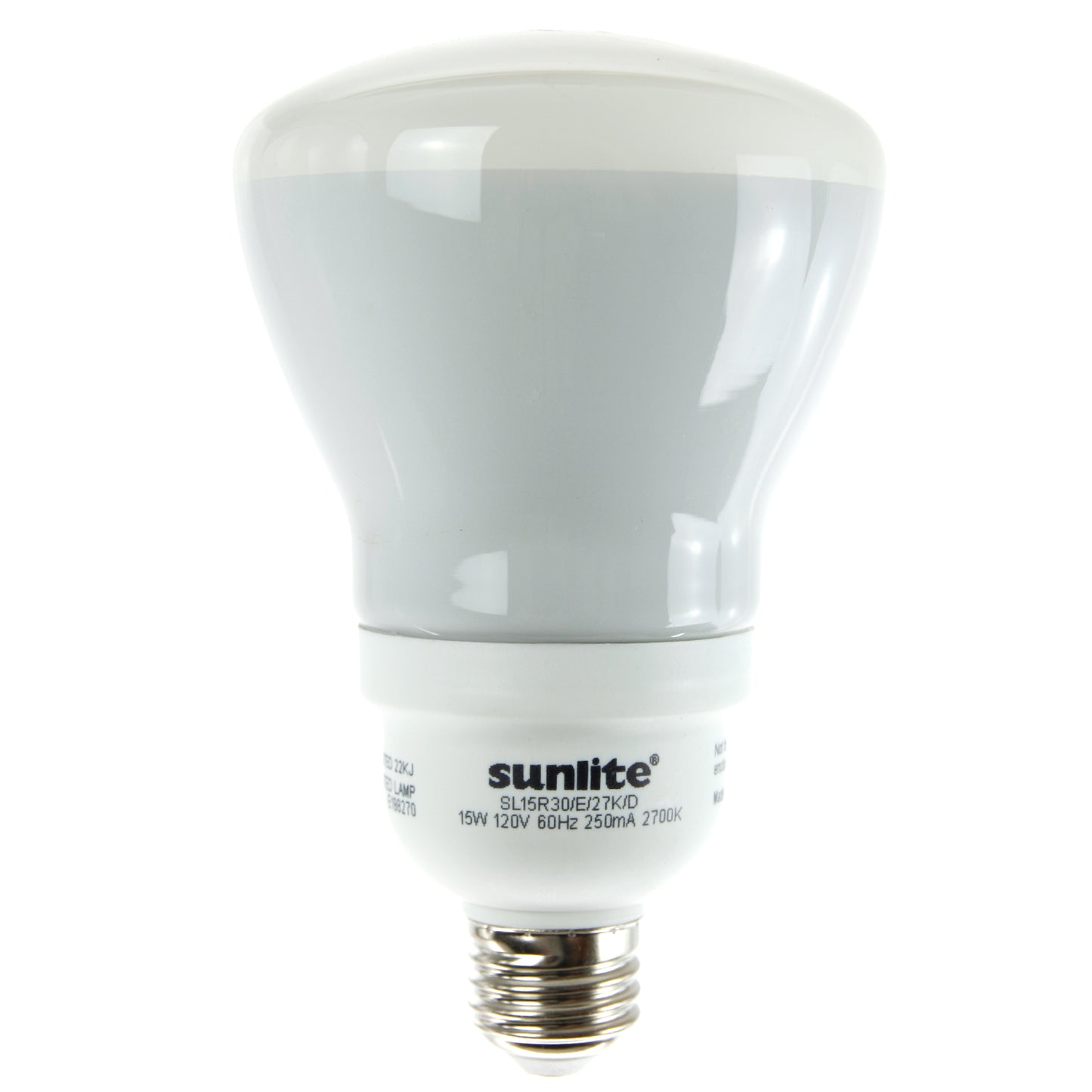 Sunlite SL15R30/E/27K/D 15 Watt R30 Reflector Energy Star Certified Dimmable CFL Light Bulb Medium Base Warm White