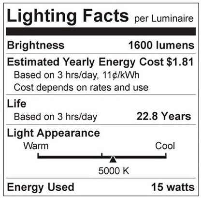 Luxrite LED A19 Light Bulb, E26 - Medium Base, 15W, 5000K - Bright White, 1600 Lumens, 80 CRI, Frost Finish, Dimmable, Pack of 48 (LR21448)