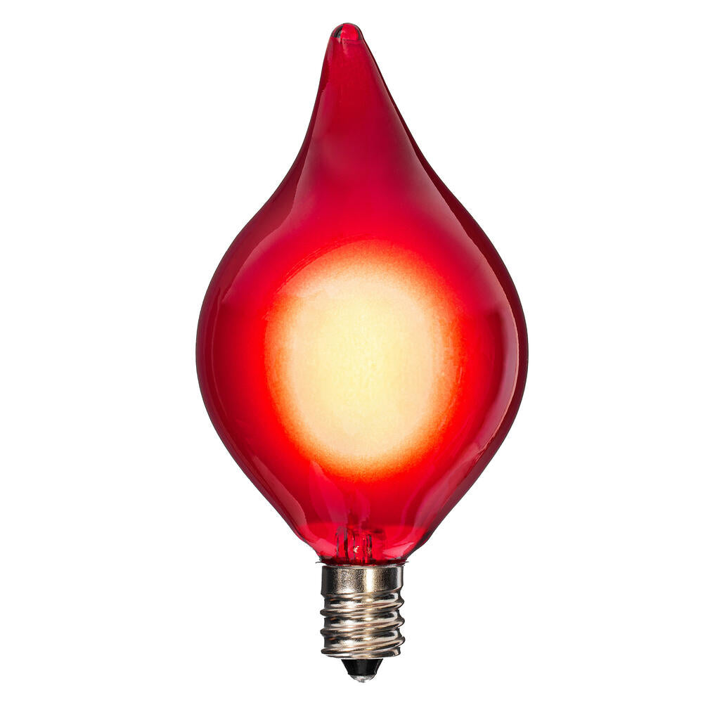 Vickerman 5 Red and Warm White LED G45 Glass Flame Tip Replacement Bulbs. - 3 Pack