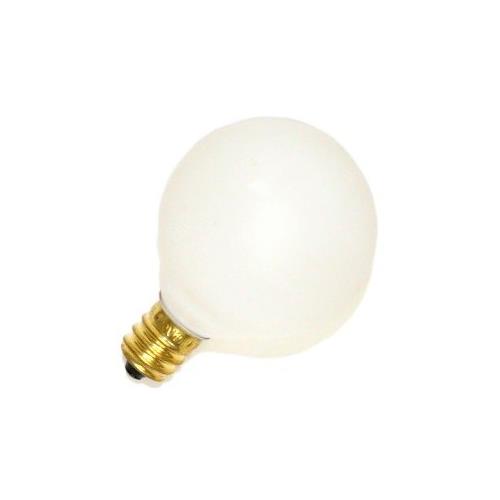 Bulbrite 25G12WH 25 Watt Incandescent G12 Globe, Candelabra Base, White