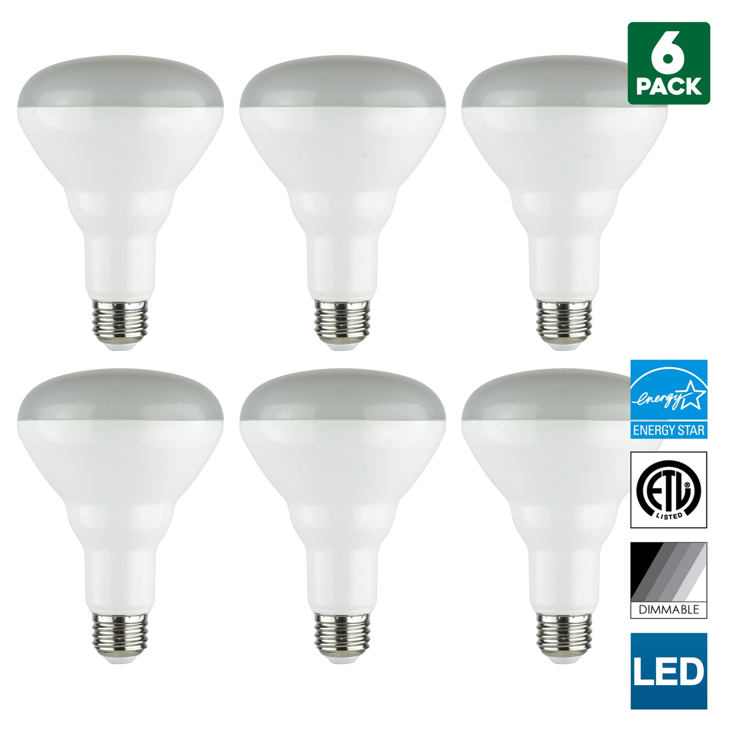 Sunlite BR30 LED Reflector Bulb, Dimmable, 10 Watt (65 Watt Equivalent), Medium (E26) Base, 3000K Warm White, Energy Star Certified, 750 Lumen Output, 25,000 Hour Lifespan