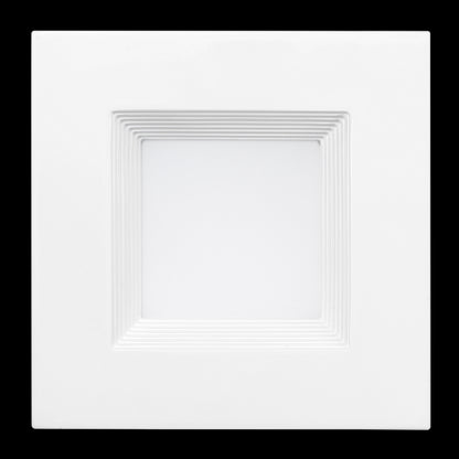 Luxrite LED 4" Square Baffled High Output Downlight Retrofit, 14W, 950 Lumens, Color Selectable - 2700K/3000K/3500K/4000K/5000K, 90 CRI, White Finish, Dimmable, Pack of 3 (LR23786)