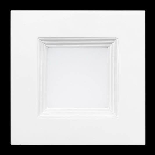 Luxrite LED 4" Square Baffled High Output Downlight Retrofit, 14W, 950 Lumens, Color Selectable - 2700K/3000K/3500K/4000K/5000K, 90 CRI, White Finish, Dimmable, Pack of 3 (LR23786)