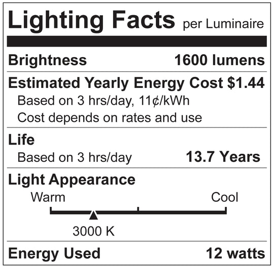 Luxrite LED A19 Light Bulb, E26 Medium Base, 12W, 3000K - Soft White, 1600 Lumens, 80 CRI, Clear Glass Filament Finish, Dimmable, Pack of 6 (LR21661)