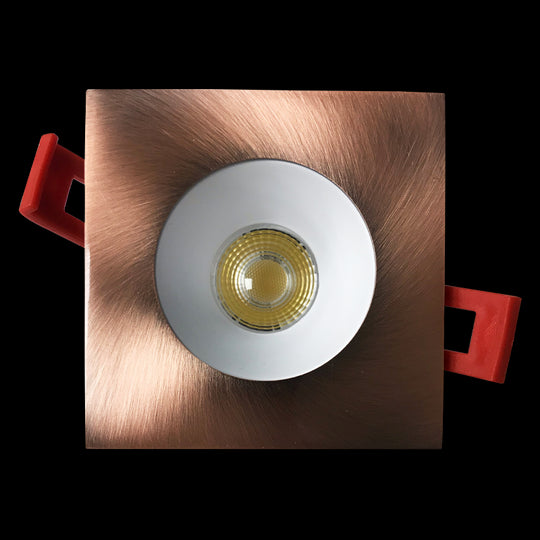 Luxrite 2" Regressed Interchangeable Canless Spotlight Square Copper Trim, Pack of 5 (LR23451)