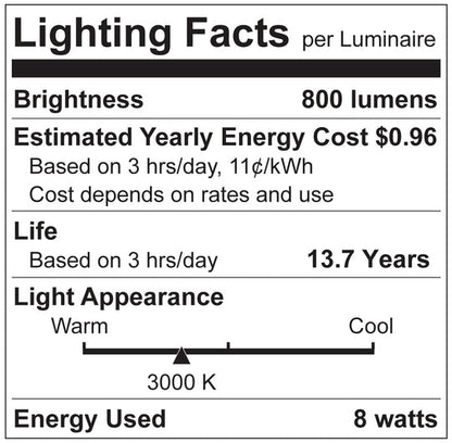 Luxrite LED ST19 Filament Style Light Bulb, E26 Medium Base, 8W, 3000K - Soft White, 80 CRI, Clear Finish, Dimmable (LR21651)