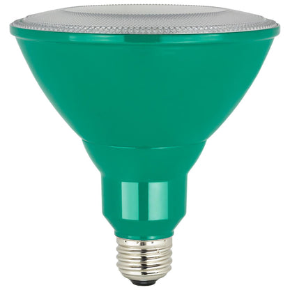 Sunlite LED PAR38 Green Floodlight Bulb, 8W (40W Equivalent), Medium (E26) Base, Indoor, Outdoor, Wet Location, 25,000 Hour Lifespan, UL Listed