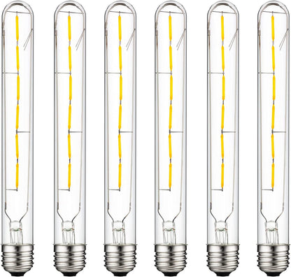 Sunlite 80482 LED Filament T8 Tubular Light Bulb, 5 Watts (40W Equivalent), 430 Lumens, Medium E26 Base, Dimmable, 214 mm, ETL Listed, 2700K Warm White, Pack  of 6