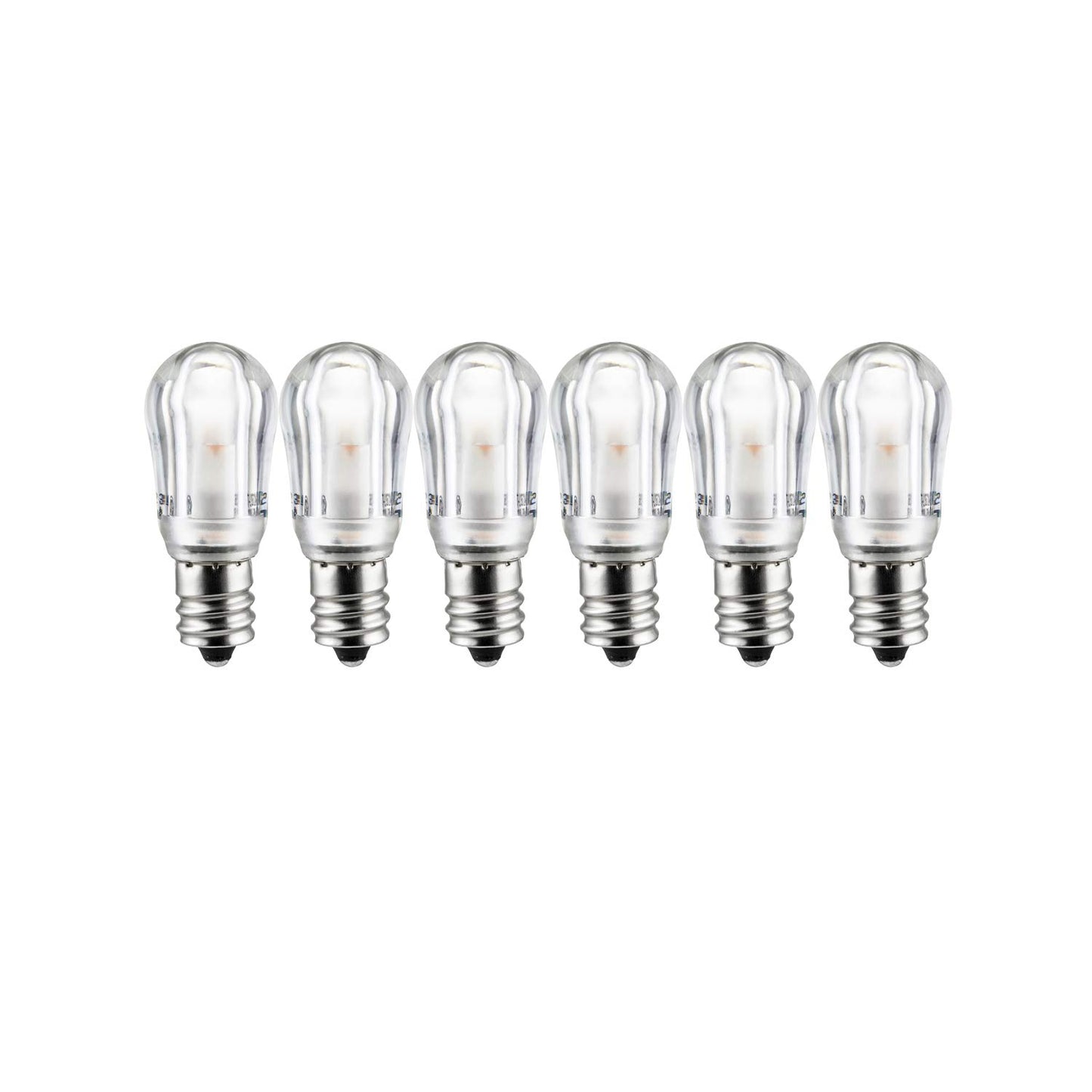 Sunlite 41069-SU LED Night Light Bulb S6 Indicator Lightbulb, Non Dimmable, Chandelier Base, Warm White, 6 Pack