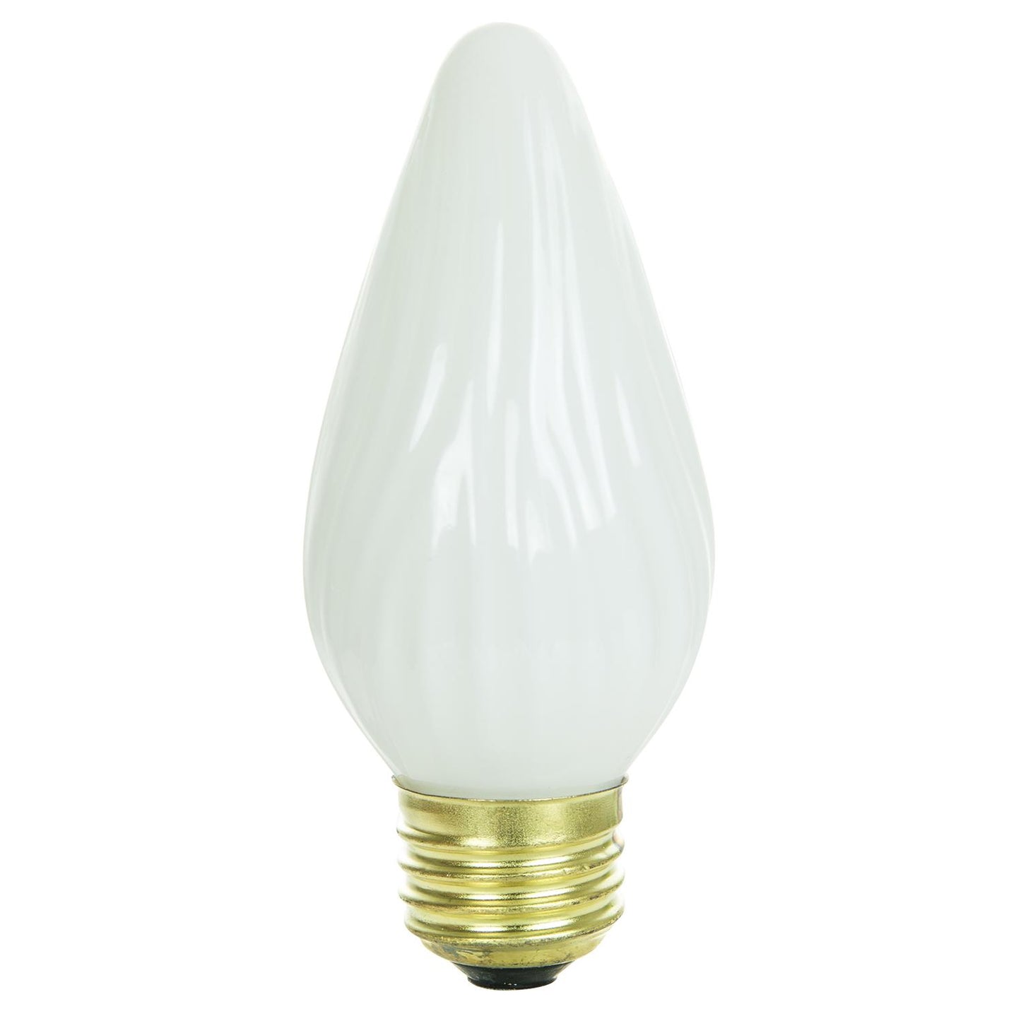 Sunlite 60 Watt Flame Twist Medium Base White, 12-Pack