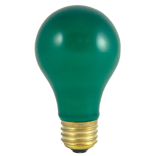 Bulbrite 60A/CG 60 Watt Incandescent A19 Party Bulb, Medium Base, Ceramic Green