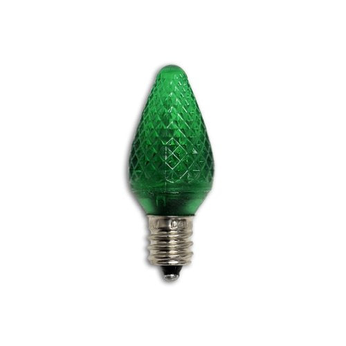 Bulbrite LED/C7G-25PK 0.35 Watt LED C7 Christmas Light Replacement Bulbs, Candelabra Base, Green, 25-Pack
