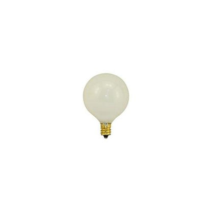 Bulbrite 15G16WH2 15 Watt Incandescent G16.5 Globe, Candelabra Base, White