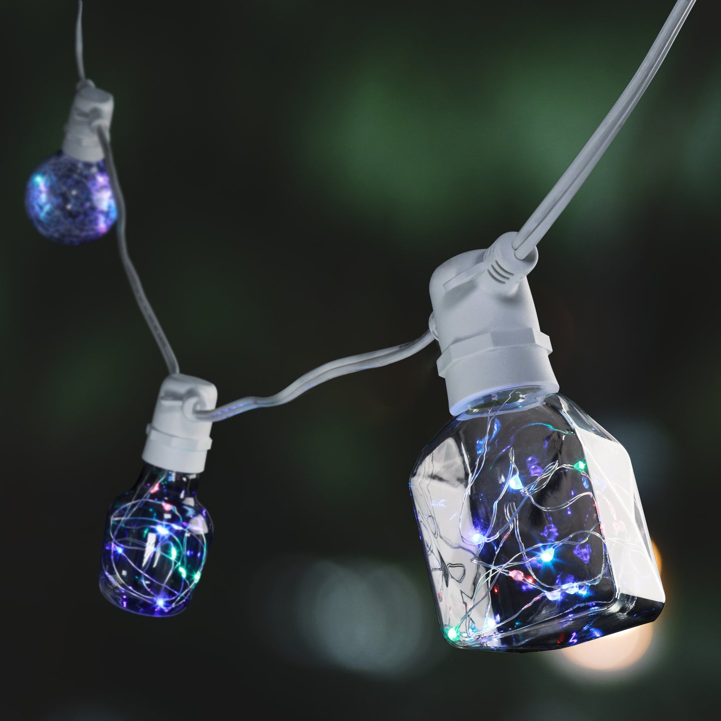 LED Fairy Light Crackle Glass RGB Globe