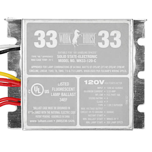 Fulham Workhorse 33 WH33-120-C (1) Lamp - 120 Volt - Instant Start - 0.87 Ballast Factor