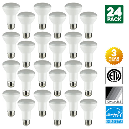 Sunlite 8-Watt Dimmable LED R20 Reflector Bulb, 50W Incandescent Equivalent, Medium (E26) Base, 5000K Super White