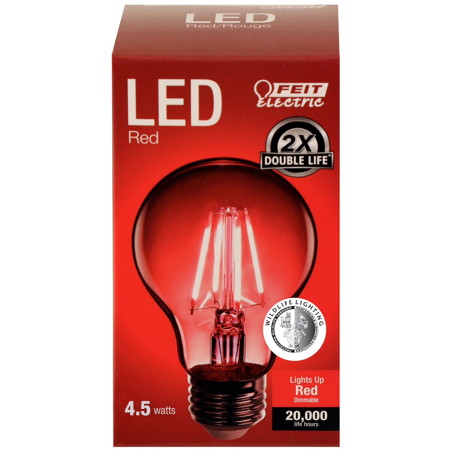 A19 Clear Glass Red LED Bulb