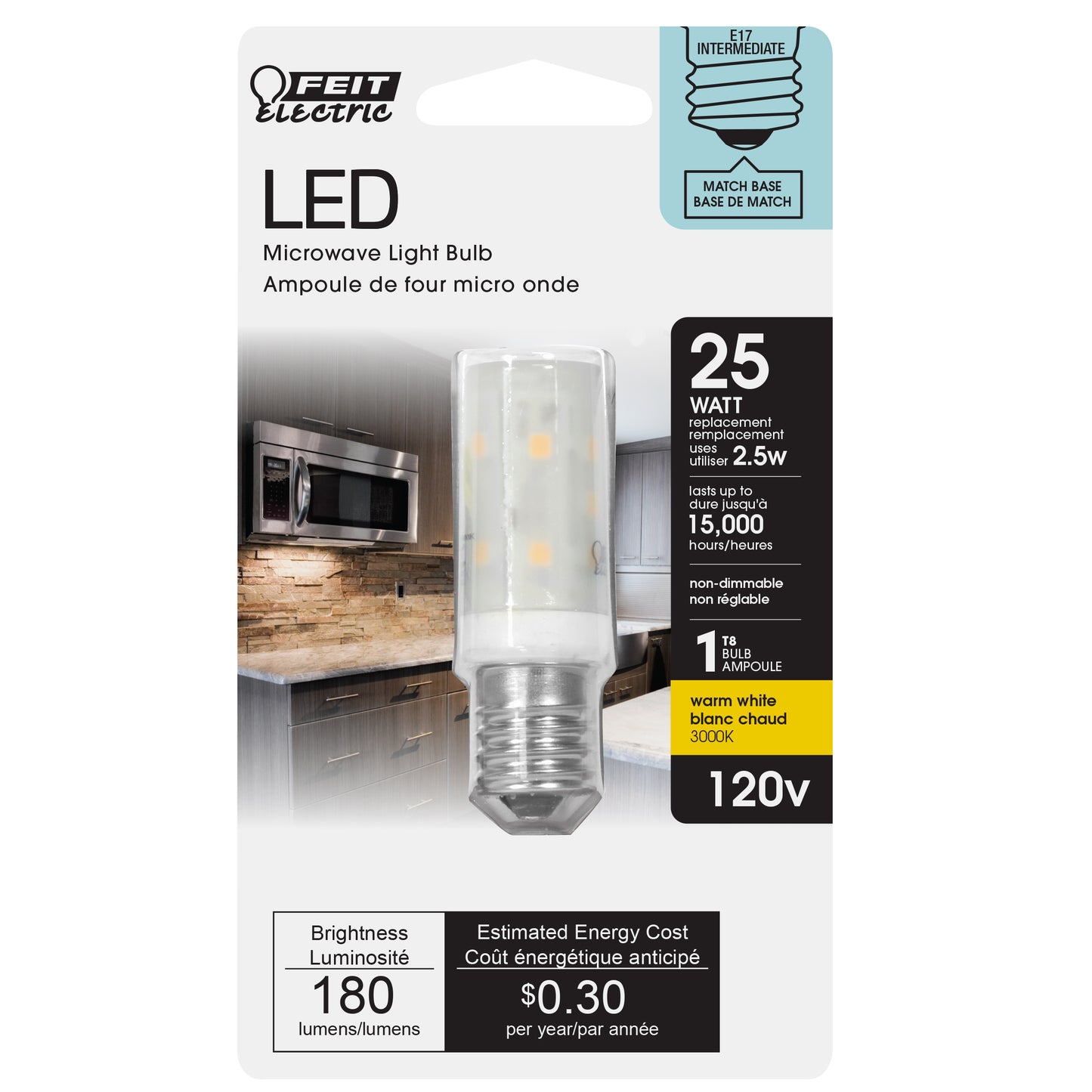 180 Lumen 3000K Non-Dimmable LED