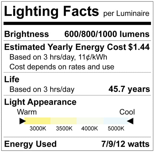 Luxrite LED 4" Round Commercial Downlight, Wattage Selectable - 7/9/12W, Lumen Selectable - 600/800/1000, Color Selectable - 2700K/3000K/3500K/4000K/5000K, White Finish, Dimmable (LR23947)