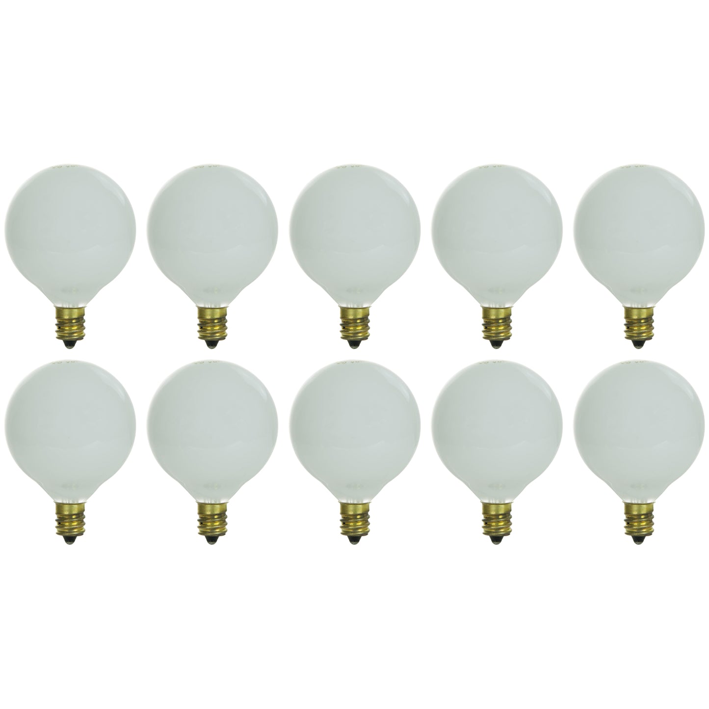 Sunlite 40 Watt G16.5 Globe, Candelabra Base, White