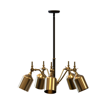 Direttore Five Light Industrial Chandelier Fixture