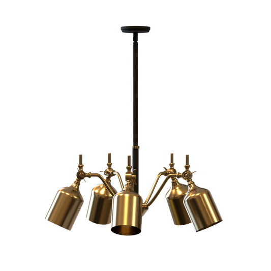 Direttore Five Light Industrial Chandelier Fixture