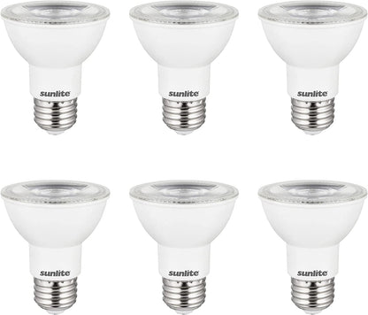 Sunlite 87932 LED PAR20 Long Neck Spotlight Bulb, 8 Watt (50W Halogen EQ), 500 Lm, 40° Flood Beam, Medium E26 Base, 90 CRI, Waterproof, Dimmable, T20/T24/CEC & UL Listed, 4000K Cool White , 6 Count