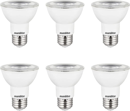 Sunlite 87932 LED PAR20 Long Neck Spotlight Bulb, 8 Watt (50W Halogen EQ), 500 Lm, 40° Flood Beam, Medium E26 Base, 90 CRI, Waterproof, Dimmable, T20/T24/CEC & UL Listed, 4000K Cool White , 6 Count