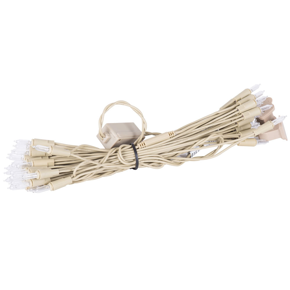Vickerman 50 LightLED Warm White Dura-Lit Mini Lights, Champagne Wire- 2 Pack