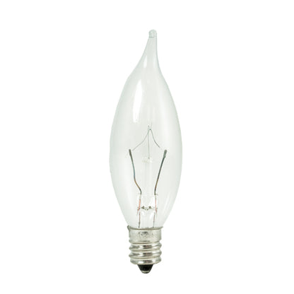 Bulbrite KR10CFC/25 10 Watt Dimmable Krypton Krystal Touch Flame Tip CA8 Chandelier Bulb, Candelabra Base, Clear, 10-Pack