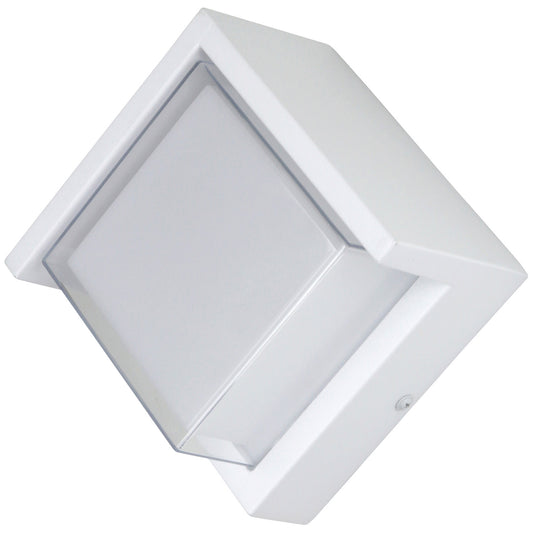 LED Square Modern Outdoor Light Fixture with Canopy, 12 Watts, 850 Lumens, Color Tunable 30K/40K/50K, 90 CRI, ETL Listed, White, for Entryway, Garage and Porches